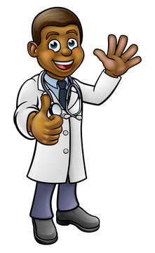 Doctor Giving Thumbs Up Cartoon Character