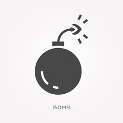 Silhouette icon bomb