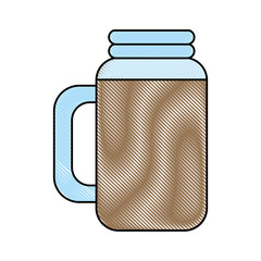coffee beverage in glass cup icon image vector illustration design