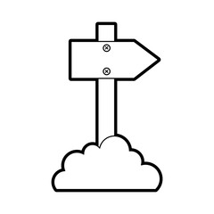 wooden blank warning sign board vector illustration