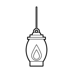 kerosene lamp light camping antique element vector illustration