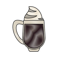 milkshake in glass icon image vector illustration design black and white