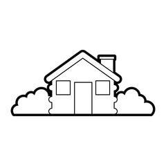 wooden cabin house chimney camp exterior vector illustration