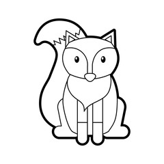 forest fox animal wildlife nature fauna vector illustration