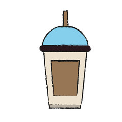 coffee beverage in disposable cup icon image vector illustration design
