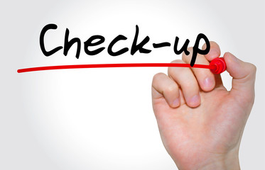 Hand writing inscription Check up with marker, concept