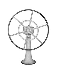 Ship wheel rudder isolated on a white background. © Denis Rozhnovsky