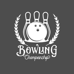 bowling emblem, label, badge and designe elements