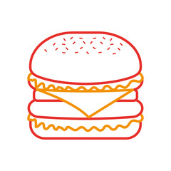 burger fast food tasty delicious snack lunch vector illustration