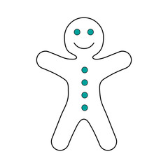 gingerbread man pastry icon image vector illustration design