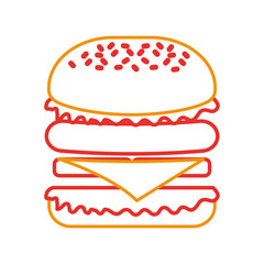 burger fast food tasty delicious snack lunch vector illustration