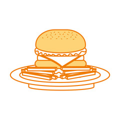 burger fast food tasty delicious snack lunch vector illustration