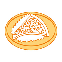 fast food pizza with cheese pepperoni tasty vector illustration