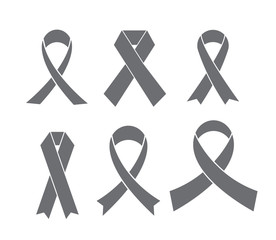 set of breast cancer awareness ribbon