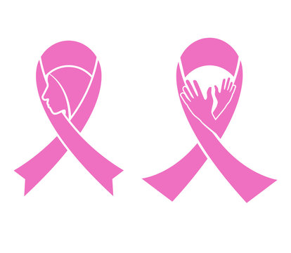 breast cancer awareness ribbon icon symbol