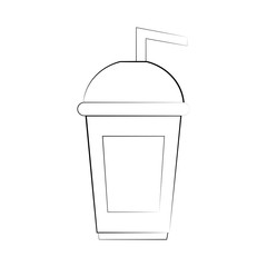 coffee beverage in disposable cup icon image vector illustration design
