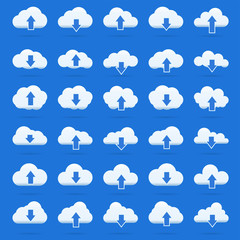 Cloud icons Set, vector illustration, pictogram