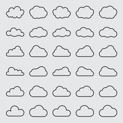 Cloud Icon Set. Vector