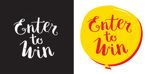 Enter to Win Vector Sign Set