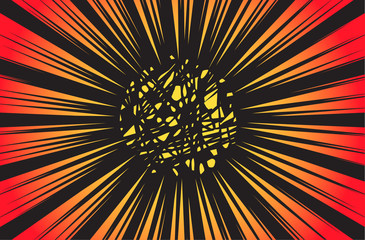 Sun Rays or Explosion Boom for Comic Books Radial Background Vector