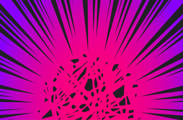 Sun Rays or Explosion Boom for Comic Books Radial Background Vector