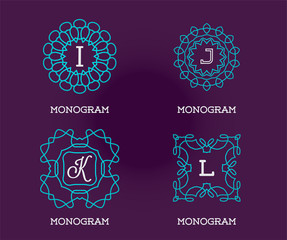 Set of Monogram Design Template. Letter Vector Illustration Premium Elegant Quality. Collection Pack.