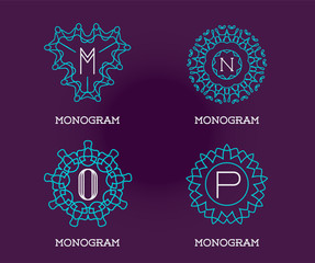 Set of Monogram Design Template. Letter Vector Illustration Premium Elegant Quality. Collection Pack.