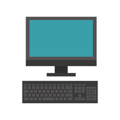 Fototapeta premium computer and keyboard icon image vector illustration design 