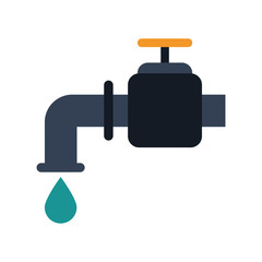 faucet with drop of water icon image vector illustration design 