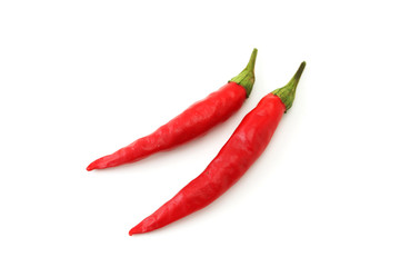 二本の唐辛子 白背景