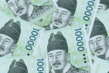 South korea money background - obrazy, fototapety, plakaty