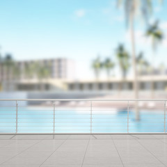 Balcony And Terrace Of Blur Nature Background