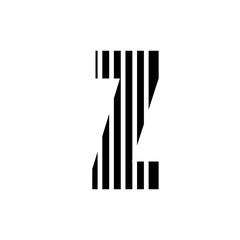 Vector stripped alphabet. Letter Z