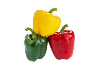 Sweet bell pepper isolated on white background. ( with clipping path)