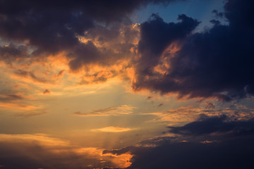 Obraz premium Sky and clouds at sunset as background