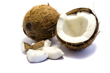 kokosnuss kokosnüsse isoliert freigestellt auf weißen Hintergrund, Freisteller