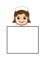 Cartoon Nurse - Blank Banner - clip-art vector illustration