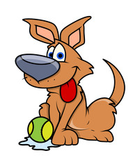 Adorable Dog Playing with Ball