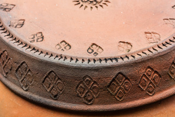 Closeup Thai earthenware pottery