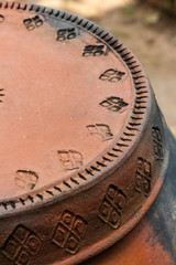 Fototapeta premium Closeup Thai earthenware pottery