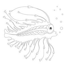 Decorative fish, coloring page
