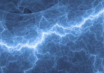 Blue lightning, plasma background