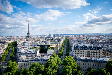 Fototapeta na wymiar Panoramic photograph of Paris from the heights.