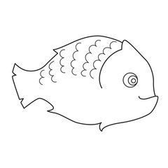 Fish, coloring page for children