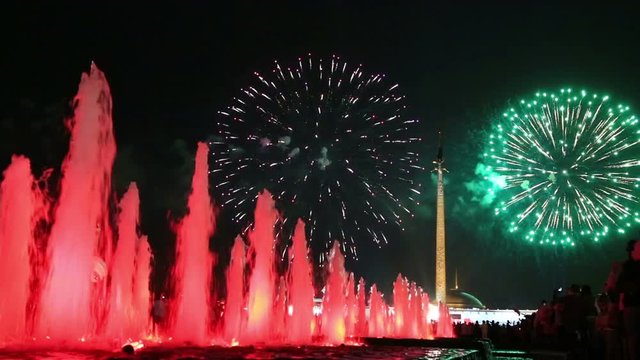 Salute in honor of Victory day on Moscow.