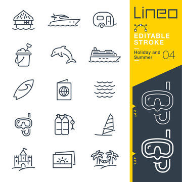 Lineo Editable Stroke - Holiday and Summer line icons
Vector Icons - Adjust stroke weight - Expand to any size - Change to any colour
