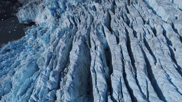 Arial 4k shots of a glacier and it's surroundings in Alaska