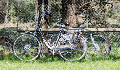 Fototapeta na wymiar Electric bicycle, modern bike mostly used by seniors