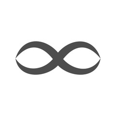 Infinity symbol loop. Figure 8 icon, eternity logo sign in original design, forever eternity knot, number 8 inverted in flat style.
