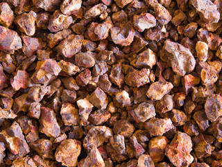 Gravel texture of broken laterite stone